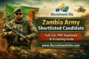 Zambia Army Shortlisted Candidate