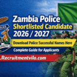 Zambia Police Shortlisted Candidate