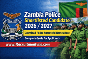 Zambia Police Shortlisted Candidate