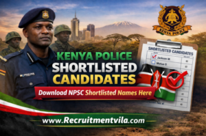 Kenya Police Shortlisted Candidates
