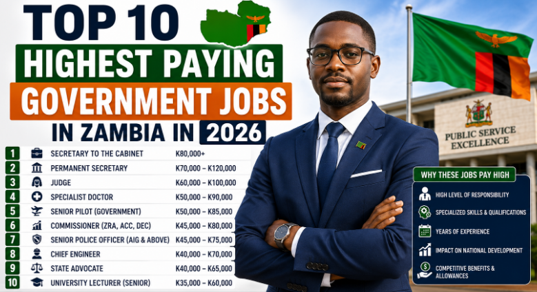 Top 10 Highest Paying Government Jobs in Zambia in 2026