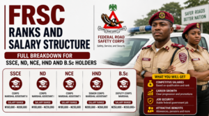 FRSC Ranks and Salary Structure 2026 | Full Breakdown for SSCE, ND, NCE, HND and B.Sc Holders